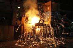 Pouring of nodular iron